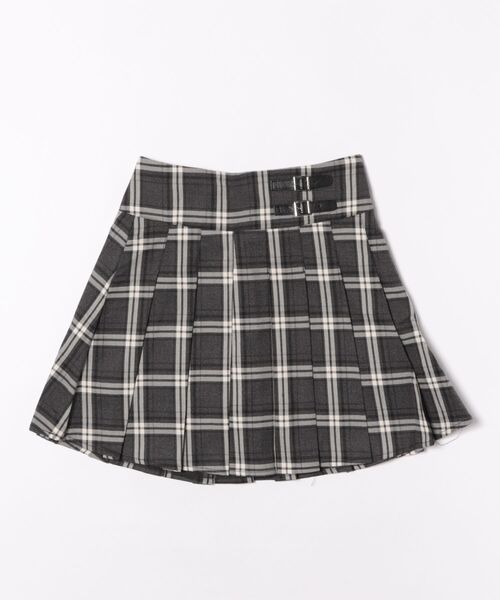 one way（ワンウェイ）の「ダブルベルトプリーツスカート（スカート・レディース・グレー/ブラック/グレー系その他/ブラウン系その他/ブラック系その他・FREE）」の2枚目の写真