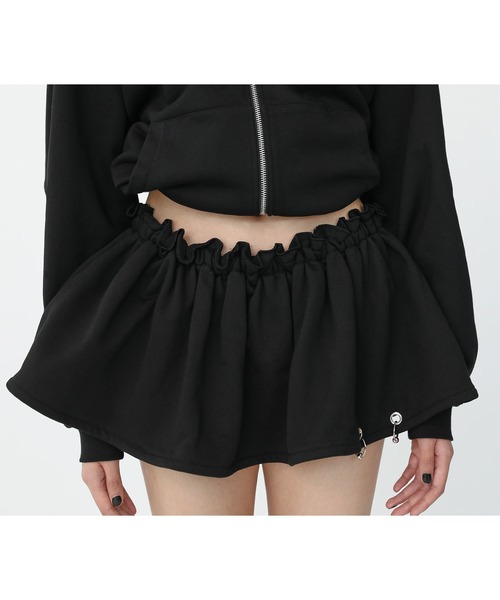 Heart Tattoo(ハートタトゥー)の「pierce sweat skirt / ピアススウェットスカート(スカート・レディース・グレー/ブラック・FREE)」の3枚目の写真