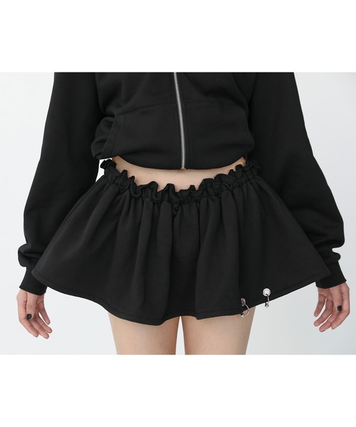 Heart Tattoo(ハートタトゥー)の「pierce sweat skirt / ピアススウェットスカート(スカート・レディース・グレー/ブラック・FREE)」の5枚目の写真