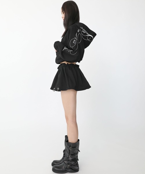 Heart Tattoo(ハートタトゥー)の「pierce sweat skirt / ピアススウェットスカート(スカート・レディース・グレー/ブラック・FREE)」の6枚目の写真