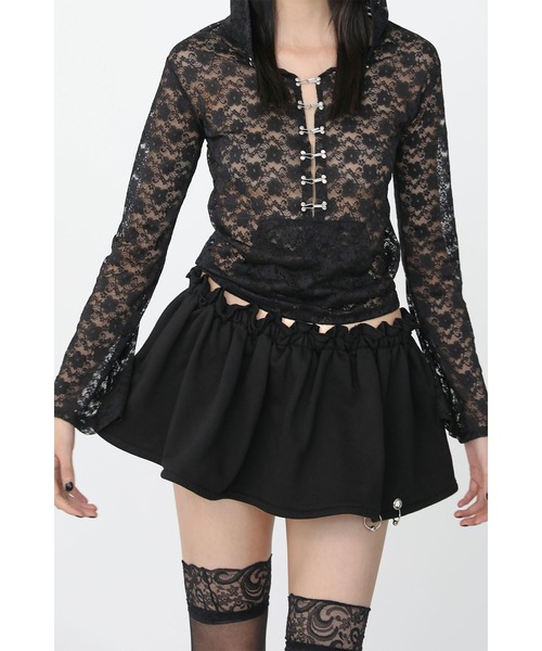 Heart Tattoo(ハートタトゥー)の「pierce sweat skirt / ピアススウェットスカート(スカート・レディース・グレー/ブラック・FREE)」の16枚目の写真