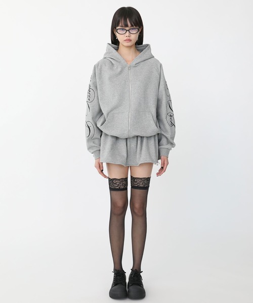 Heart Tattoo(ハートタトゥー)の「pierce sweat skirt / ピアススウェットスカート(スカート・レディース・グレー/ブラック・FREE)」の21枚目の写真