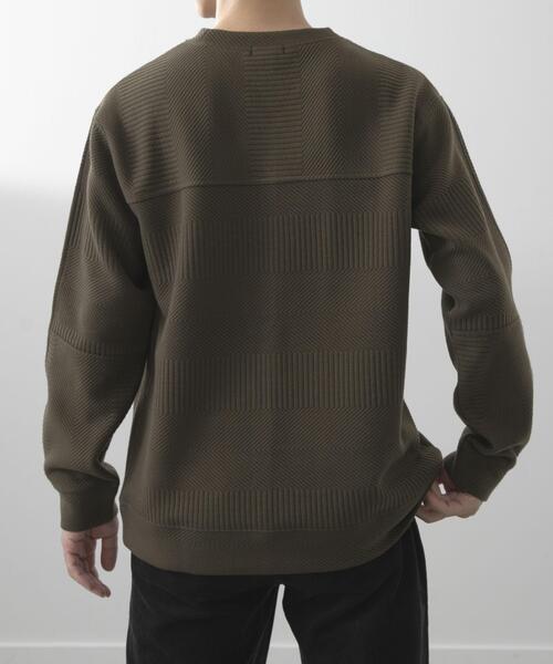 ITEMS URBANRESEARCH（アイテムズ アーバンリサーチ）の「キリカエ ジャカード クルーネックtops（Tシャツ/カットソー・メンズ・ブラック/ブルー系その他/オリーブ/ホワイト・LARGE/MEDIUM）」の11枚目の写真