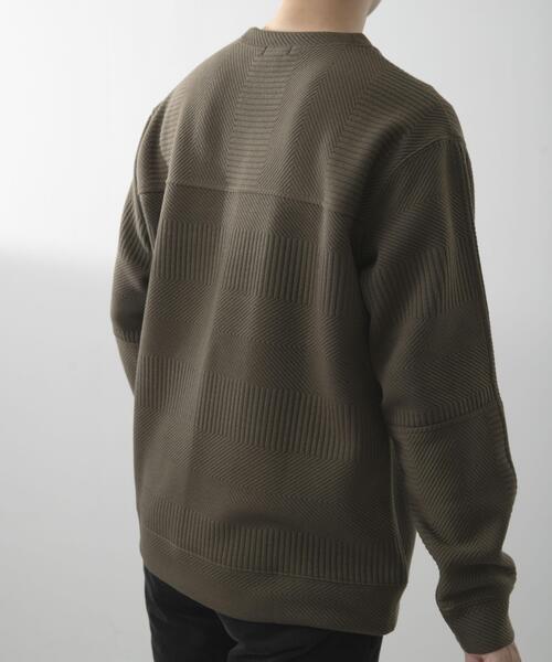 ITEMS URBANRESEARCH（アイテムズ アーバンリサーチ）の「キリカエ ジャカード クルーネックtops（Tシャツ/カットソー・メンズ・ブラック/ブルー系その他/オリーブ/ホワイト・LARGE/MEDIUM）」の12枚目の写真