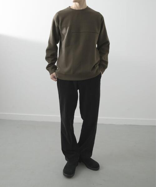 ITEMS URBANRESEARCH（アイテムズ アーバンリサーチ）の「キリカエ ジャカード クルーネックtops（Tシャツ/カットソー・メンズ・ブラック/ブルー系その他/オリーブ/ホワイト・LARGE/MEDIUM）」の13枚目の写真