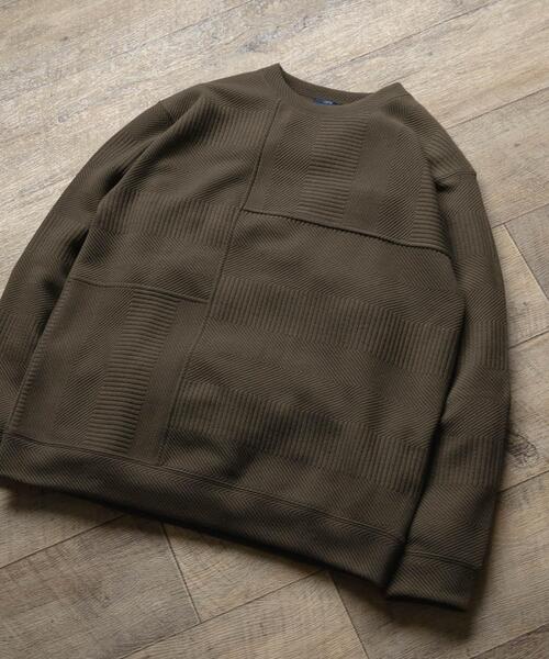 ITEMS URBANRESEARCH（アイテムズ アーバンリサーチ）の「キリカエ ジャカード クルーネックtops（Tシャツ/カットソー・メンズ・ブラック/ブルー系その他/オリーブ/ホワイト・LARGE/MEDIUM）」の14枚目の写真