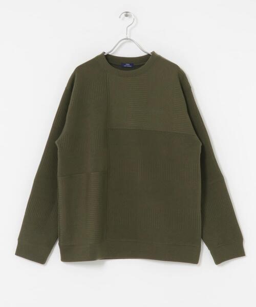 ITEMS URBANRESEARCH（アイテムズ アーバンリサーチ）の「キリカエ ジャカード クルーネックtops（Tシャツ/カットソー・メンズ・ブラック/ブルー系その他/オリーブ/ホワイト・LARGE/MEDIUM）」の16枚目の写真