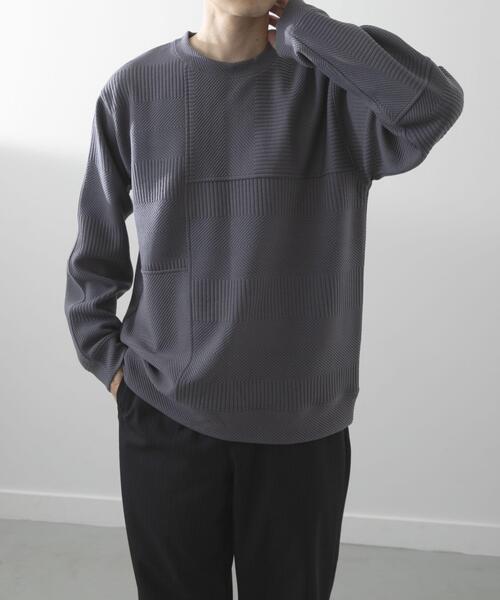 ITEMS URBANRESEARCH（アイテムズ アーバンリサーチ）の「キリカエ ジャカード クルーネックtops（Tシャツ/カットソー・メンズ・ブラック/ブルー系その他/オリーブ/ホワイト・LARGE/MEDIUM）」の19枚目の写真