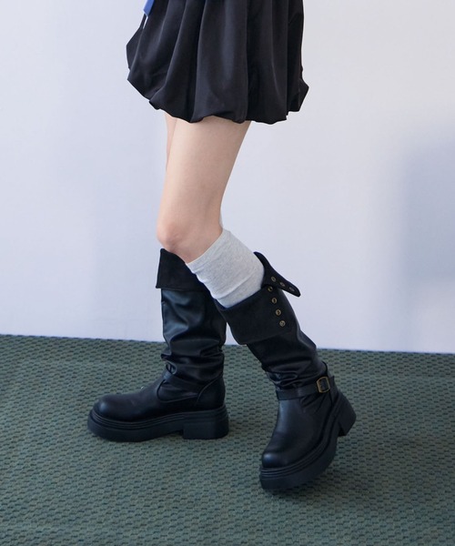 archives（アルシーヴ）の「２ｗａｙロングブーツ（ブーツ・レディース・ブラック/ブラウン・MEDIUM/LARGE）」の7枚目の写真