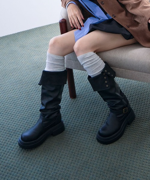 archives（アルシーヴ）の「２ｗａｙロングブーツ（ブーツ・レディース・ブラック/ブラウン・MEDIUM/LARGE）」の4枚目の写真