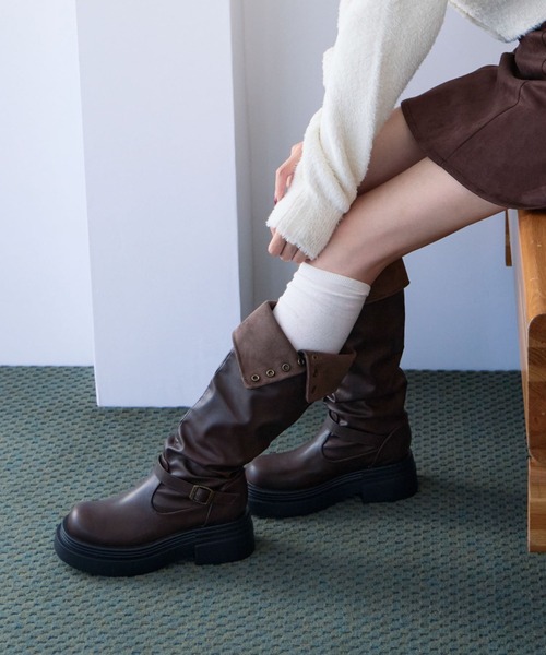 archives（アルシーヴ）の「２ｗａｙロングブーツ（ブーツ・レディース・ブラック/ブラウン・MEDIUM/LARGE）」の14枚目の写真