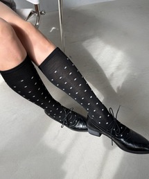 SANSeLF（サンセルフ）の「【SANSeLF】 シアードットハイソックス 透け感ミックス クラシックガーリー saa25a092（ソックス/靴下・レディース）」