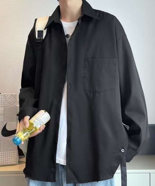 SHIBUYA Zy.(シブヤジー)の「SOFT EDGEリラックスオーバーシャツ(シャツ/ブラウス・メンズ・ブラック/ライトブルー・M/L/XL)」の2枚目の写真