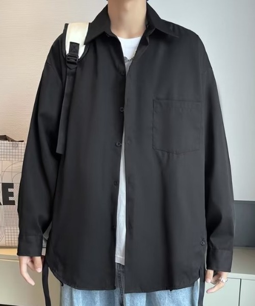 SHIBUYA Zy.(シブヤジー)の「SOFT EDGEリラックスオーバーシャツ(シャツ/ブラウス・メンズ・ブラック/ライトブルー・M/L/XL)」の3枚目の写真