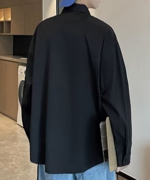 SHIBUYA Zy.(シブヤジー)の「SOFT EDGEリラックスオーバーシャツ(シャツ/ブラウス・メンズ・ブラック/ライトブルー・M/L/XL)」の6枚目の写真