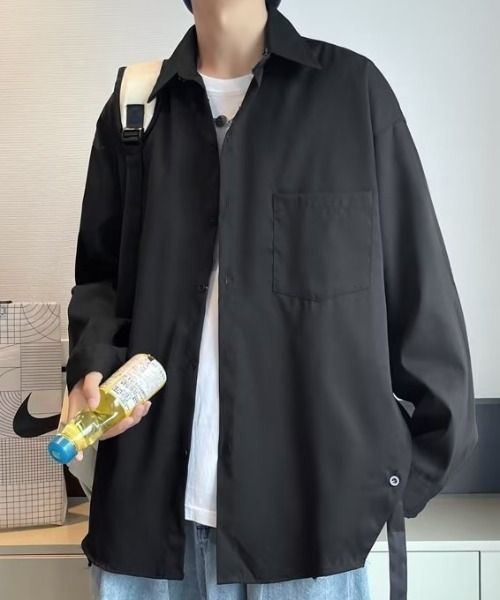 SHIBUYA Zy.(シブヤジー)の「SOFT EDGEリラックスオーバーシャツ(シャツ/ブラウス・メンズ・ブラック/ライトブルー・M/L/XL)」の5枚目の写真