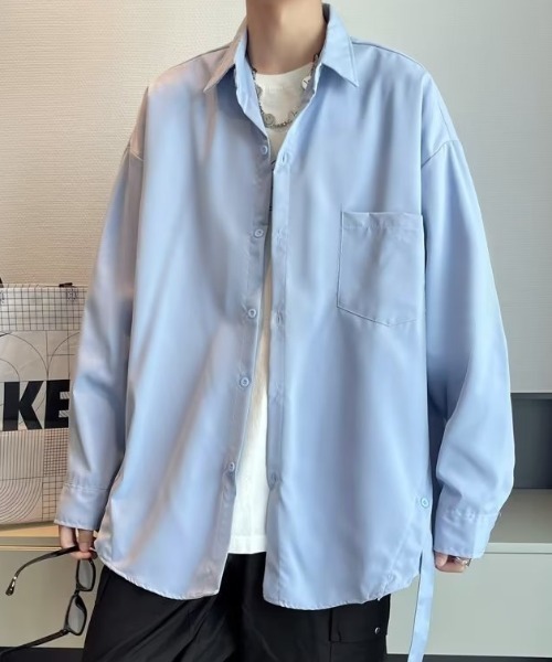 SHIBUYA Zy.(シブヤジー)の「SOFT EDGEリラックスオーバーシャツ(シャツ/ブラウス・メンズ・ブラック/ライトブルー・M/L/XL)」の9枚目の写真