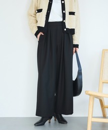両面起毛タックワイドパンツ