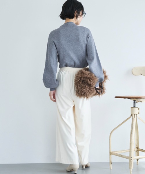 Doux archives(ドゥアルシーヴ)の「両面起毛タックワイドパンツ(その他パンツ・レディース・ベージュ/チャコールグレー/オフホワイト/ブラック・36/38)」の18枚目の写真