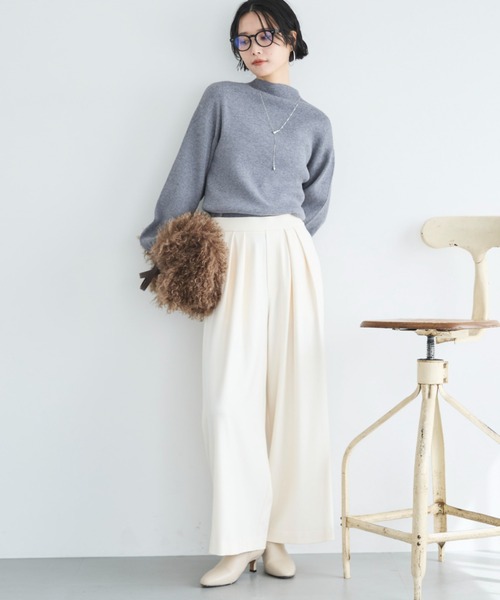 Doux archives(ドゥアルシーヴ)の「両面起毛タックワイドパンツ(その他パンツ・レディース・ベージュ/チャコールグレー/オフホワイト/ブラック・36/38)」の20枚目の写真
