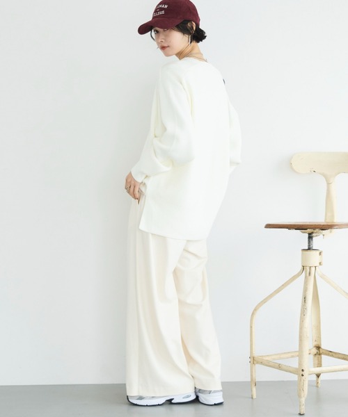 Doux archives(ドゥアルシーヴ)の「両面起毛タックワイドパンツ(その他パンツ・レディース・ベージュ/チャコールグレー/オフホワイト/ブラック・36/38)」の10枚目の写真