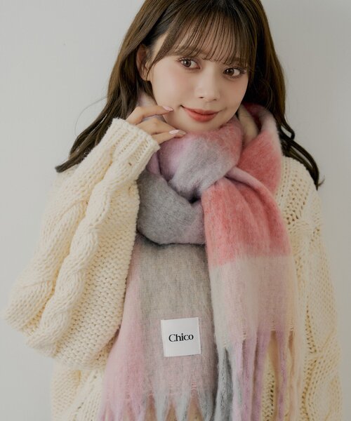 チコエリ ボリュームチェックストール/マフラー（マフラー）｜Chico（チコ