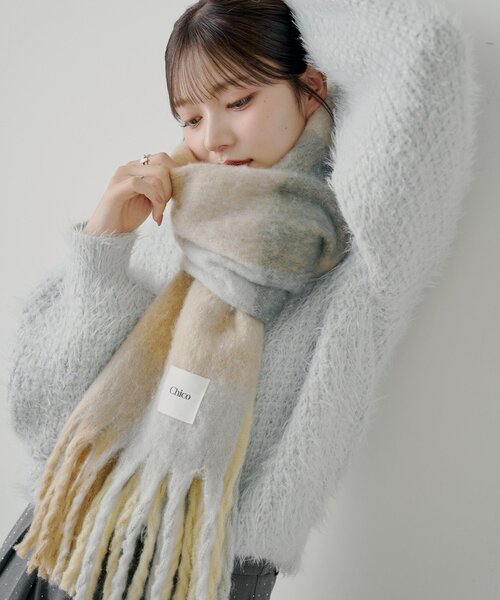 ボリュームチェックストール/マフラー（マフラー）｜Chico（チコ