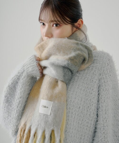 ボリュームチェックストール/マフラー（マフラー）｜Chico（チコ）の