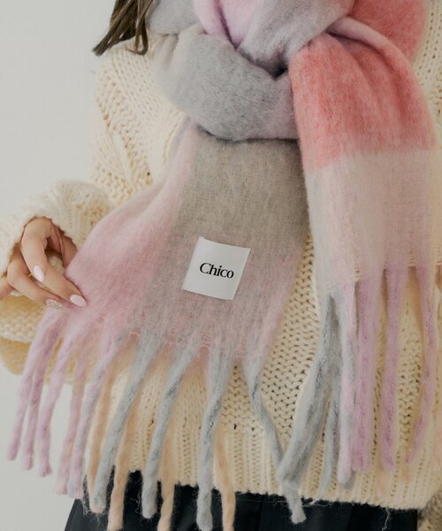 ボリュームチェックストール/マフラー（マフラー）｜Chico（チコ）の
