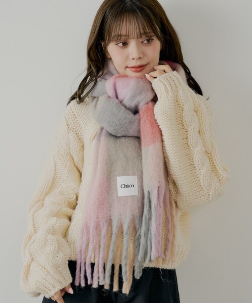 ボリュームチェックストール/マフラー（マフラー）｜Chico（チコ）の
