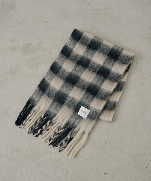 Chico（チコ）の「ボリュームチェックストール/マフラー（マフラー・レディース・ベージュ/ピンク/ブラック・FREE）」の15枚目の写真