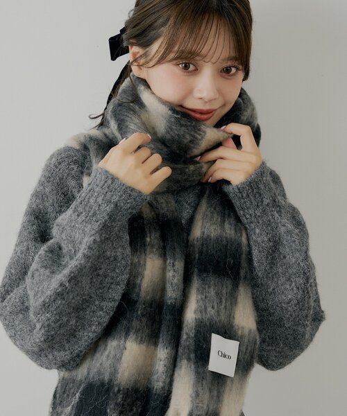 ボリュームチェックストール/マフラー（マフラー）｜Chico（チコ）の