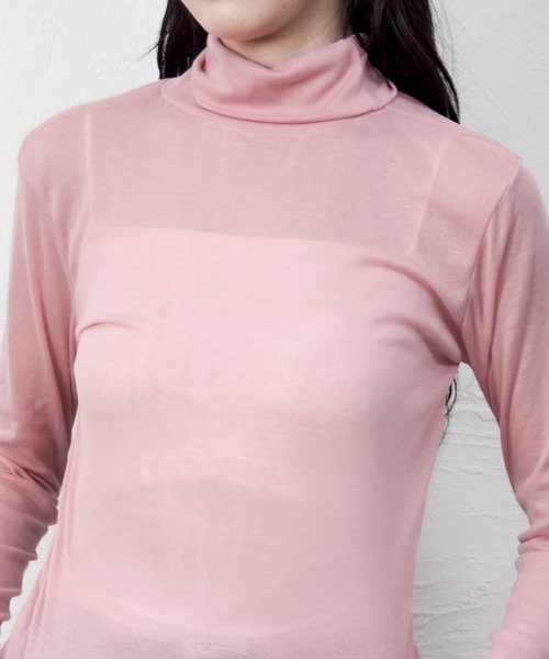 Y/lim(イリム)の「ドライタッチハイネックシアーロンT 長袖(Tシャツ/カットソー・レディース・グレー/ピンク/ブラウン・FREE)」の8枚目の写真