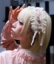 axes femme（アクシーズファム）の「花柄レースヘッドドレス（その他ヘアアクセサリー・レディース）」