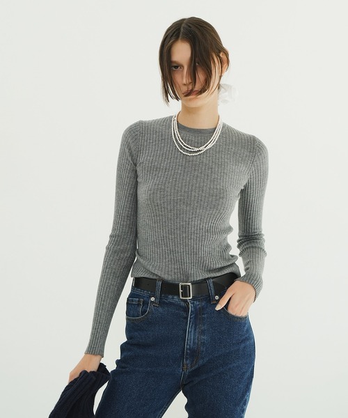 セール】SHEER RIB KNIT TOPS（ニット/セーター）｜CLANE（クラネ）の
