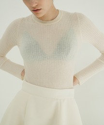 CLANE（クラネ）の「SHEER RIB KNIT TOPS（ニット/セーター）」