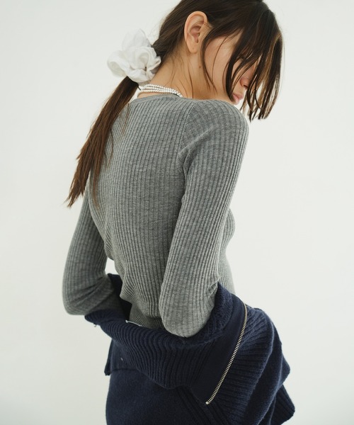 セール】SHEER RIB KNIT TOPS（ニット/セーター）｜CLANE（クラネ）の