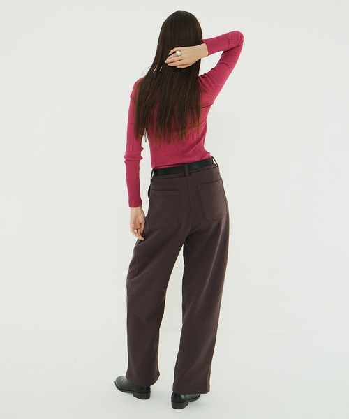 CLANE（クラネ）の「SHEER RIB KNIT TOPS（ニット/セーター・レディース・アイボリー/ピンク/グレー/ブラック・2/1）」の10枚目の写真