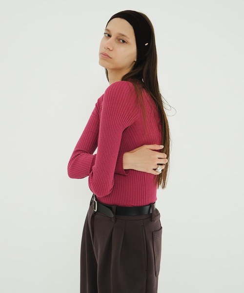セール】SHEER RIB KNIT TOPS（ニット/セーター）｜CLANE（クラネ）の