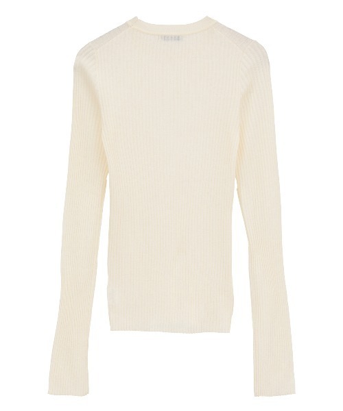 CLANE（クラネ）の「SHEER RIB KNIT TOPS（ニット/セーター・レディース・アイボリー/ピンク/グレー/ブラック・2/1）」の12枚目の写真