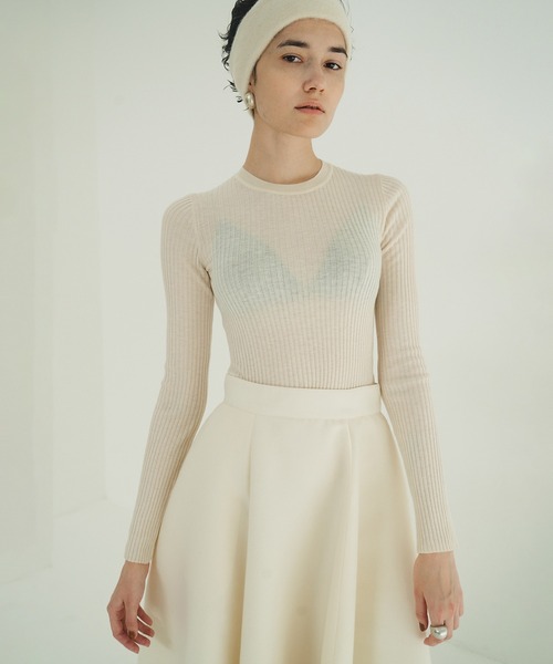 セール】SHEER RIB KNIT TOPS（ニット/セーター）｜CLANE（クラネ）の
