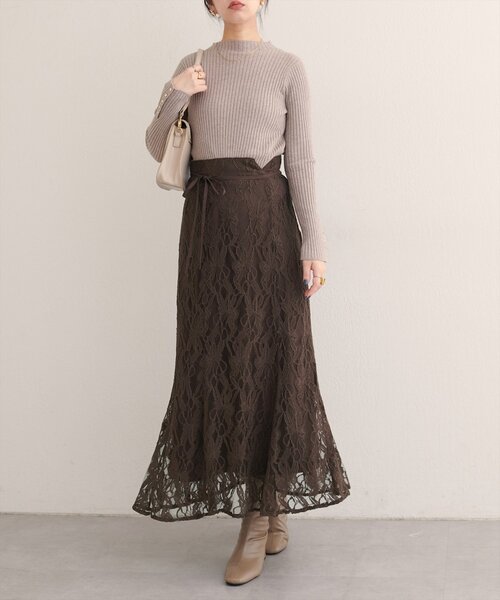 natural couture（ナチュラルクチュール）の「長さ変えられるフラワーレーススカート（スカート・レディース・ホワイト系その他/ブラウン/ピンク系その他・FREE）」の7枚目の写真