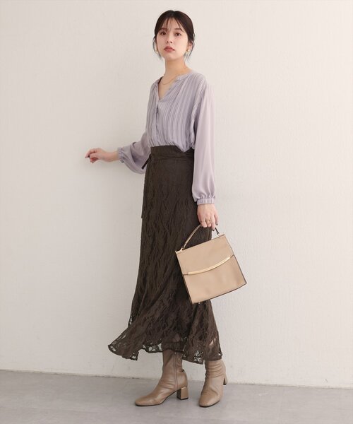 natural couture（ナチュラルクチュール）の「長さ変えられるフラワーレーススカート（スカート・レディース・ホワイト系その他/ブラウン/ピンク系その他・FREE）」の10枚目の写真