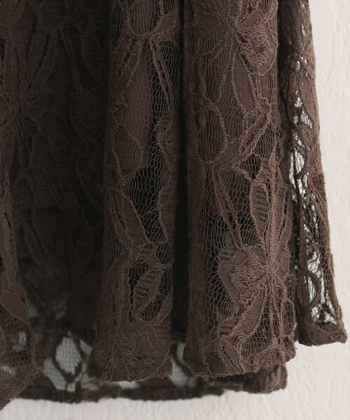 natural couture（ナチュラルクチュール）の「長さ変えられるフラワーレーススカート（スカート・レディース・ホワイト系その他/ブラウン/ピンク系その他・FREE）」の11枚目の写真