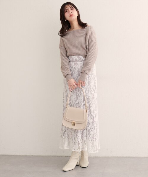 natural couture（ナチュラルクチュール）の「長さ変えられるフラワーレーススカート（スカート・レディース・ホワイト系その他/ブラウン/ピンク系その他・FREE）」の14枚目の写真