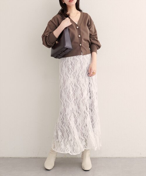 natural couture（ナチュラルクチュール）の「長さ変えられるフラワーレーススカート（スカート・レディース・ホワイト系その他/ブラウン/ピンク系その他・FREE）」の17枚目の写真