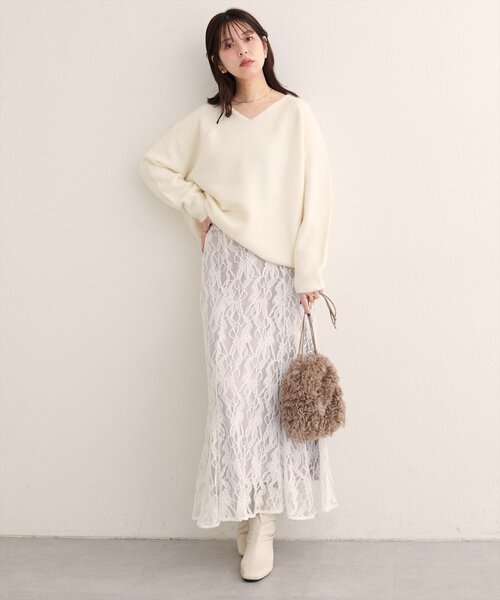 natural couture（ナチュラルクチュール）の「長さ変えられるフラワーレーススカート（スカート・レディース・ホワイト系その他/ブラウン/ピンク系その他・FREE）」の19枚目の写真