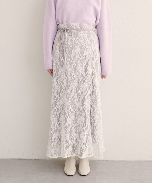 natural couture（ナチュラルクチュール）の「長さ変えられるフラワーレーススカート（スカート・レディース・ホワイト系その他/ブラウン/ピンク系その他・FREE）」の20枚目の写真