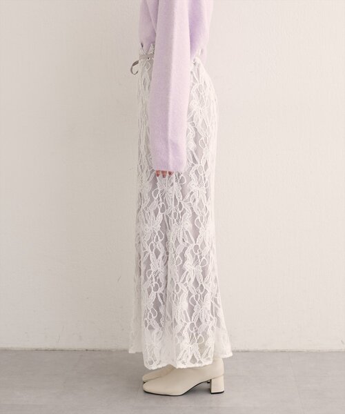 natural couture（ナチュラルクチュール）の「長さ変えられるフラワーレーススカート（スカート・レディース・ホワイト系その他/ブラウン/ピンク系その他・FREE）」の21枚目の写真