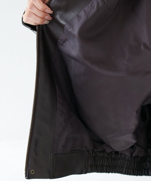 【ユニセックス】ボア衿付きフェイクレザーブルゾン 衿取り外し可能/ユニセックス】ボア衿付きフェイクレザーブルゾン